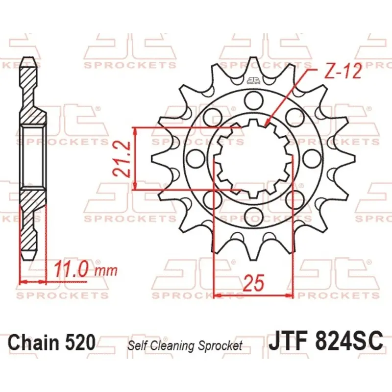 Pignon Motorrad aus rostfreiem Stahl mit Schmutzschutz JT Sprockets 520 Husqvarna SMR 450 (A202AB) / Hyosung TE 450 Rapier 13T
