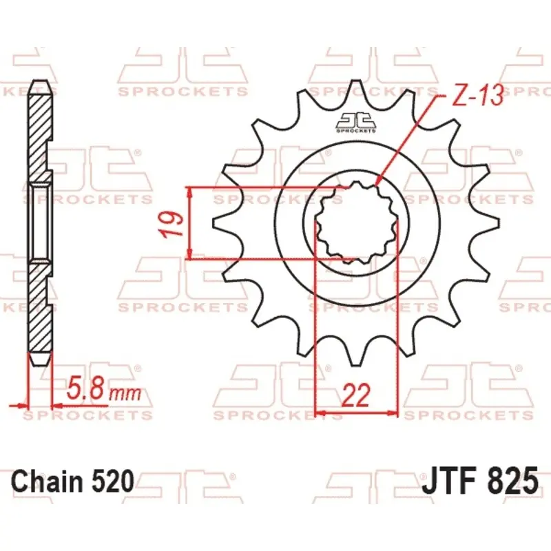 Pignon Motorrad aus rostfreiem Stahl mit Schmutzschutz JT Sprockets 520 Husqvarna TE 310 I.E (A301AA) 13T