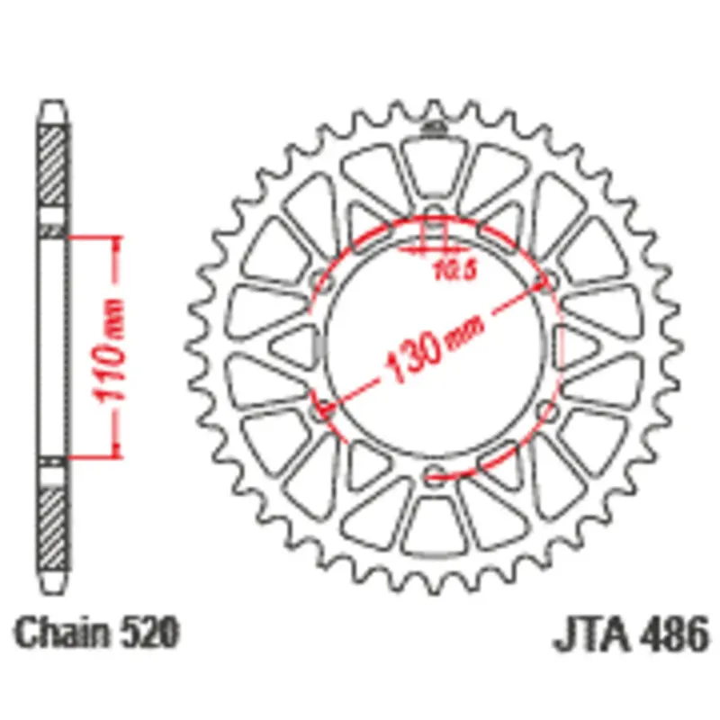 Motorradkrone JT Sprockets Kawasaki Ninja 250 R (Ex250k)