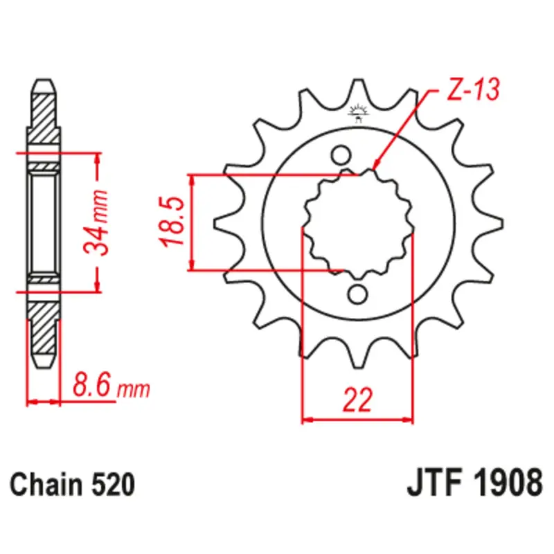 Motorradritzel JT Sprockets 520