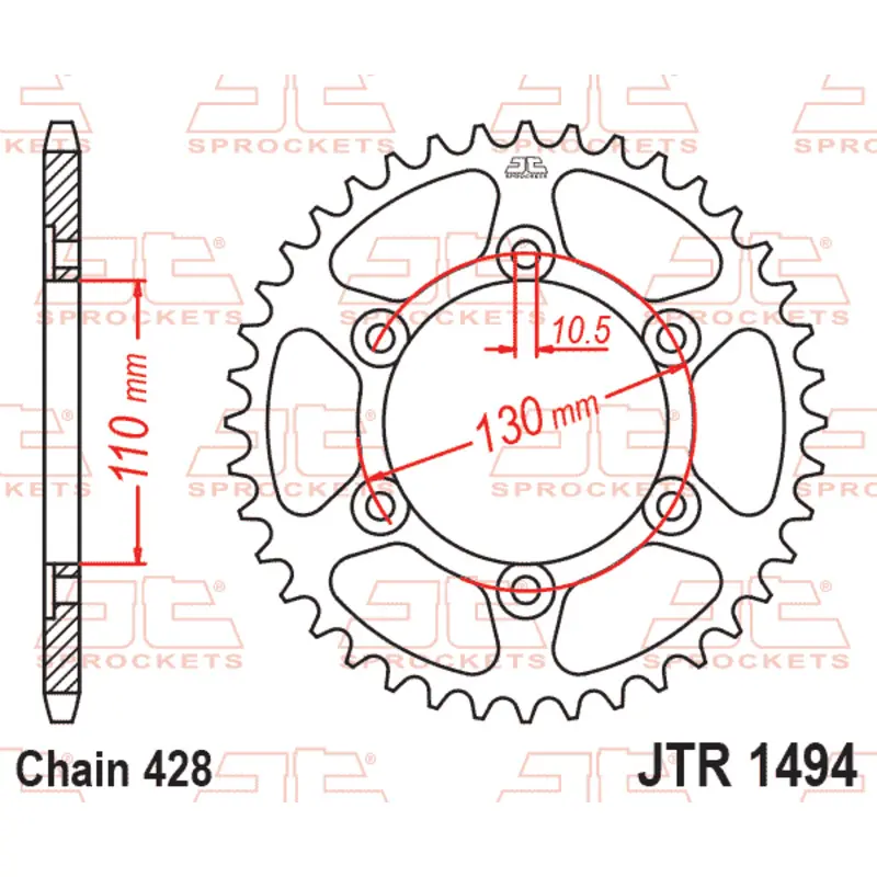 Motorradkrone JT Sprockets Kawasaki Ninja 125 ABS SPECIAL EDITION (BX125A) [125]/Kawasaki Z 125 ABS SPECIAL EDITION (BR125K) [125]/Kawasaki Ninja 125 ABS (BX125A) [125]