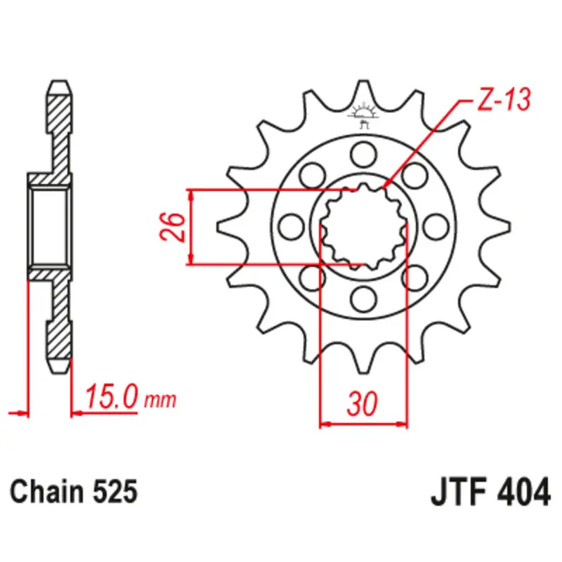 Motorradritzel JT Sprockets BMW S 1000 XR ABS (0D03) [1000/BMW S 1000 R ABS (0D52) [1000]/BMW S 1000 R ABS (0D02) [1000]