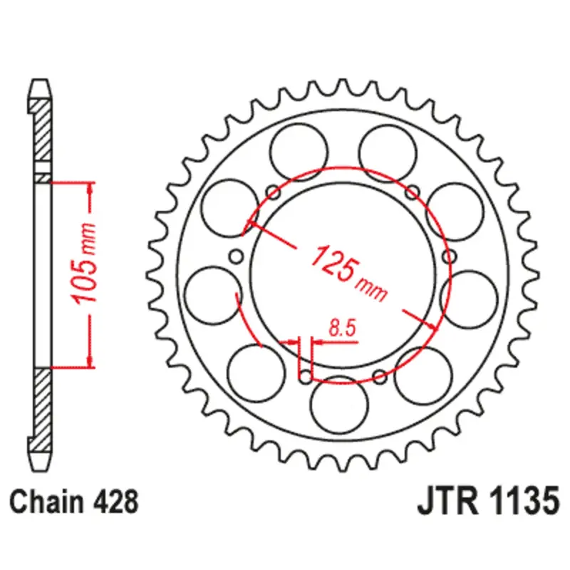 Motorradkrone JT Sprockets Aprilia RX 125 [125]/Aprilia 125 SX E4 [125]/Aprilia SX 125 [125]
