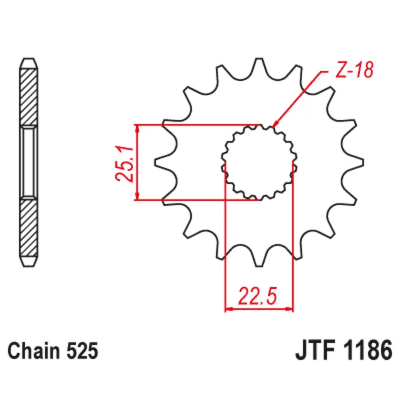 Motorradritzel JT Sprockets Triumph Thruxton 1200 ABS [1200]/Triumph Thruxton 1200 R ABS [1200]/Triumph Thruxton 1200 TFC ABS [1200]