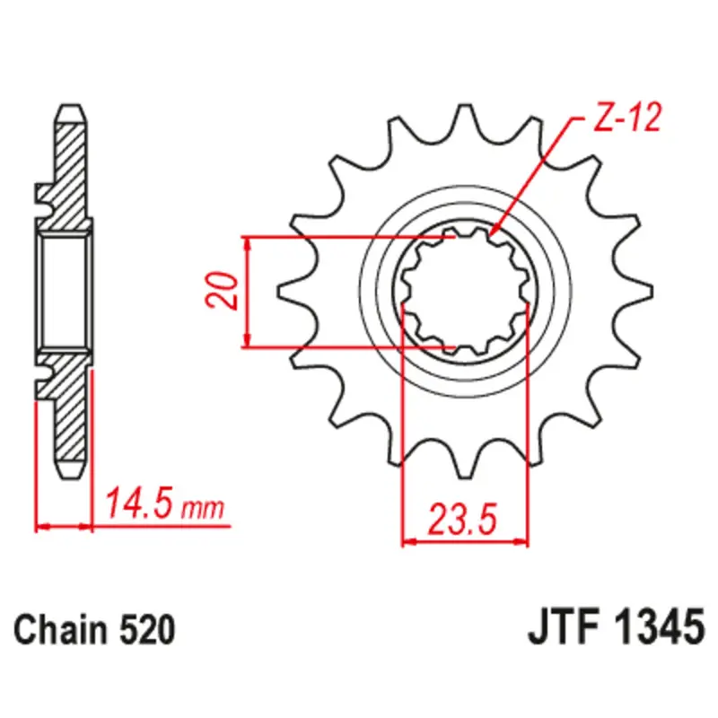 Motorradritzel JT Sprockets Honda CRF 450 L (PD11L) [450]