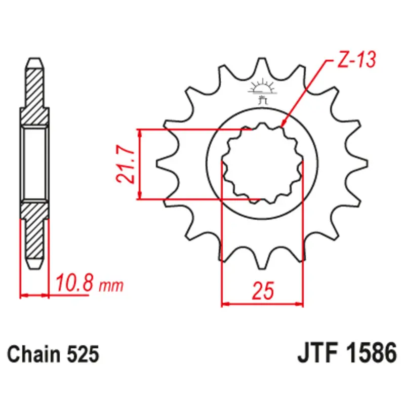 Motorradritzel JT Sprockets Yamaha TDM 850 (4TX) [850]/Yamaha TRX 850 [850]/Yamaha YZF-R6 (RJ27) [600]