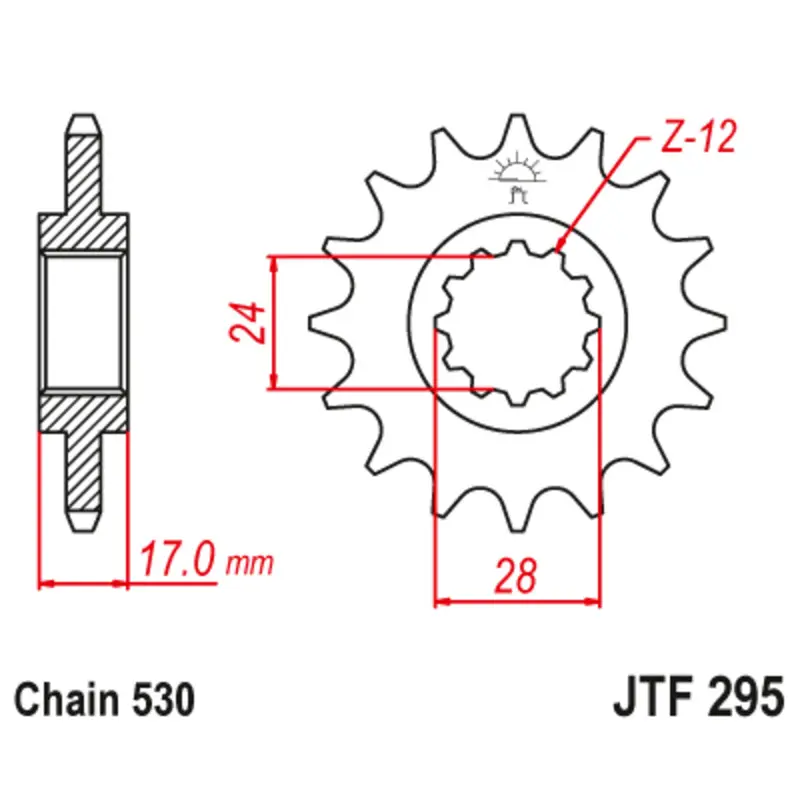 Motorradritzel JT Sprockets Honda CBR 500 F (PC20) [500]/Honda CBR 600 F (PC19) [600]/Honda CBR 600 F (PC23) [600]