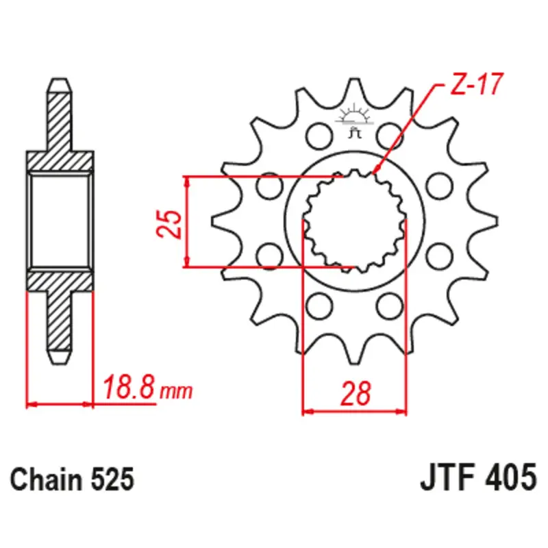 Motorradritzel JT Sprockets BMW F 800 R ABS (0B54) [800]/BMW F 800 R (0217) [800]/BMW F 800 R ABS (0217) [800]