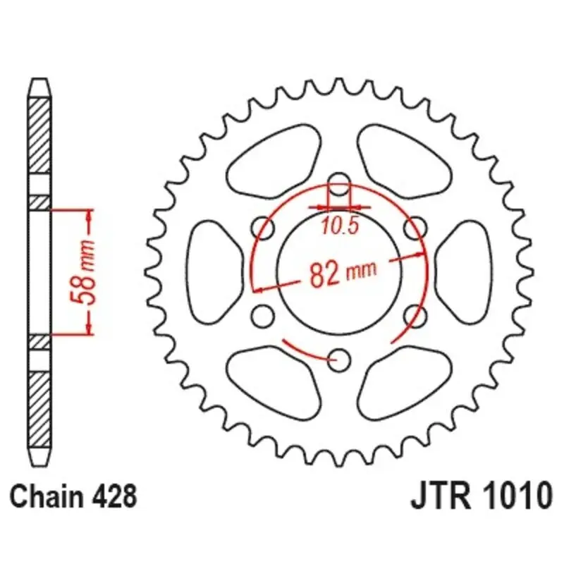 Motorradkrone aus Stahl JT Sprockets 428