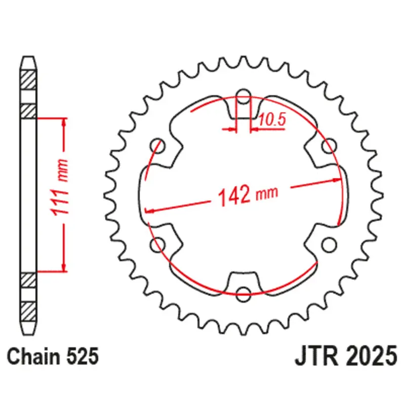 Motorradkrone JT Sprockets ROYAL ENFIELD INTERCEPTOR 650 [650]/ROYAL ENFIELD CONTINENTAL GT 650 [650]/