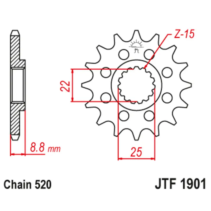 Motorradritzel JT Sprockets BETA RR 125 2T ENDURO [125]/BETA RR 250 2T ENDURO [250]BETA RR 300 2T ENDURO [300]