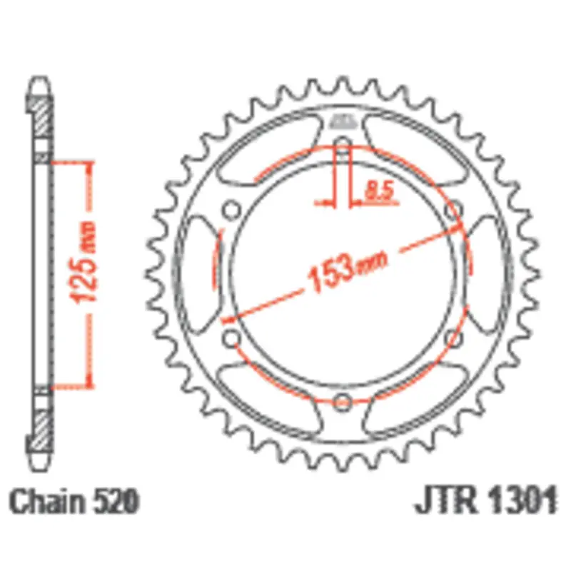 Motorradkrone JT Sprockets Honda XR 250 L (MD22) [250]/Honda CB 300 R NEO SPORT CAFE ABS (TBD) [300]/Honda CRF 250 L RALLY ABS (MD44) [250]