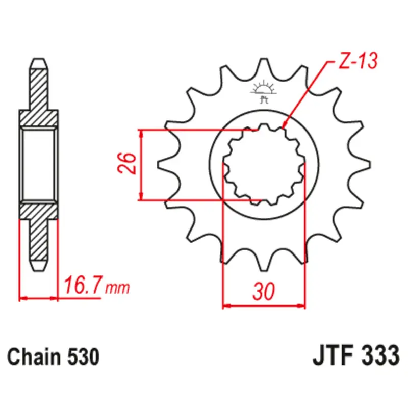 Motorradritzel JT Sprockets Honda CBF 1000 (SC58) [1000]/Honda CBF 1000 ABS (SC58) [1000]/Honda CBF 1000 F (SC64) [1000]