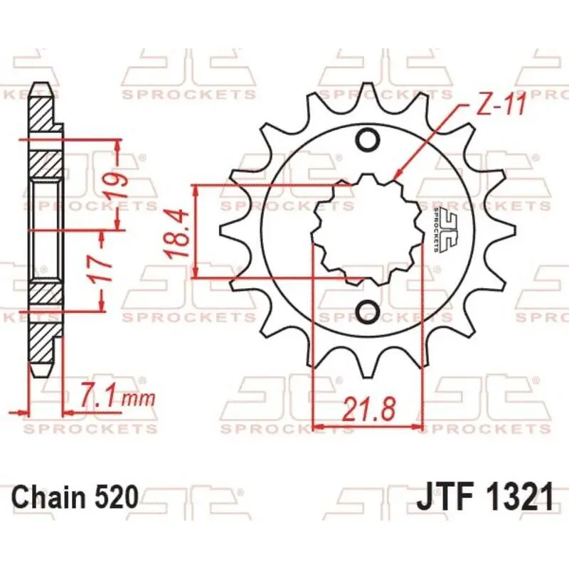 Motorradritzel JT Sprockets Honda XR 250 L (MD22) [250]/Honda CB 300 R NEO SPORT CAFE ABS (TBD) [300]/Honda NX 250 (MD21) [250]