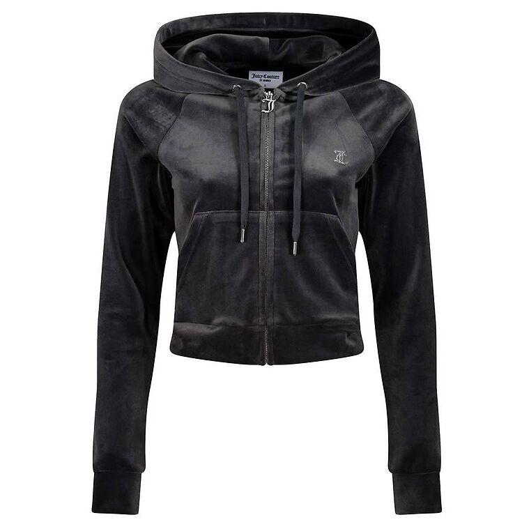 5059439124424 - Sweatshirt mit Kapuze und Reißverschluss aus Samt Damen Classic