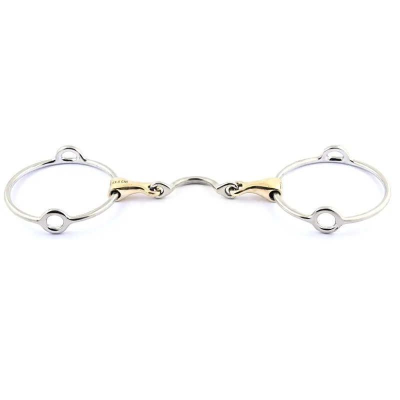 Mors releveur pour cheval grands anneaux double brisure Jump'In