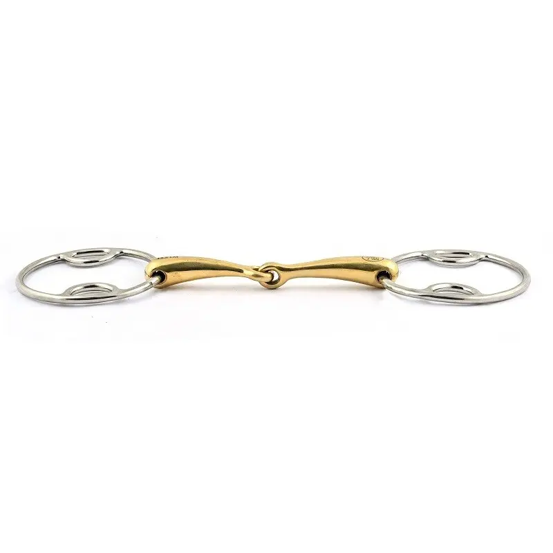 Mors double brisures pour cheval trois effets grands anneaux Jump'In