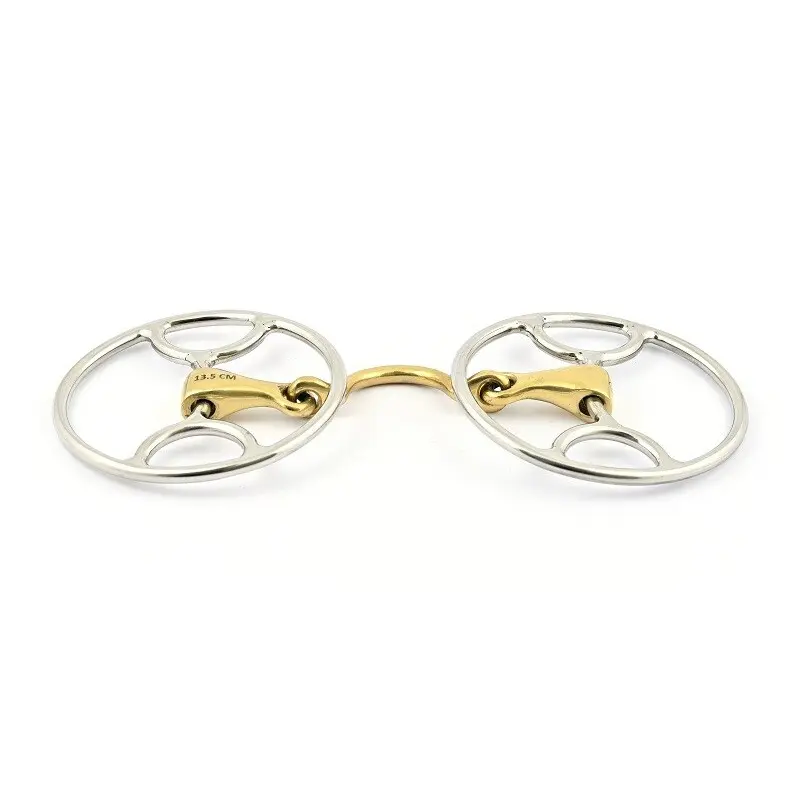 Mors double brisures pour cheval avec passage de langue Jump'In Swivel