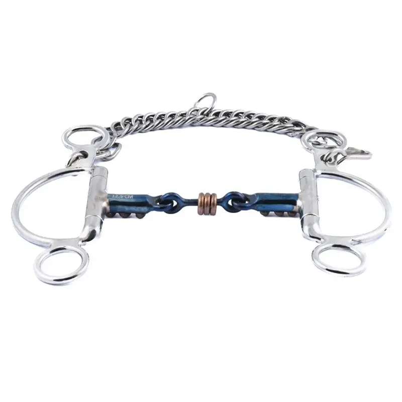 Mors avec gourmette pour cheval avec anneaux en cuivre Jump'In Felipe