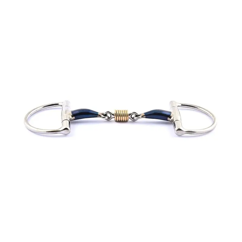 Mors olive pour cheval avec double brisure et anneaux en cuivre Jump'In