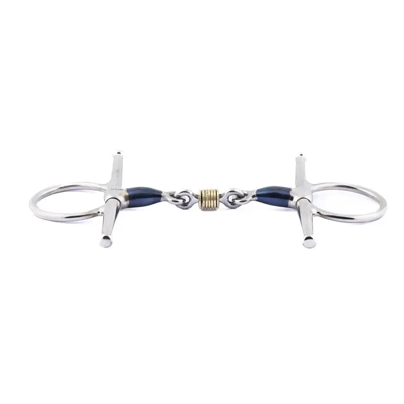 Mors à aiguille pour cheval avec double brisure avec anneaux en cuivre Jump'In