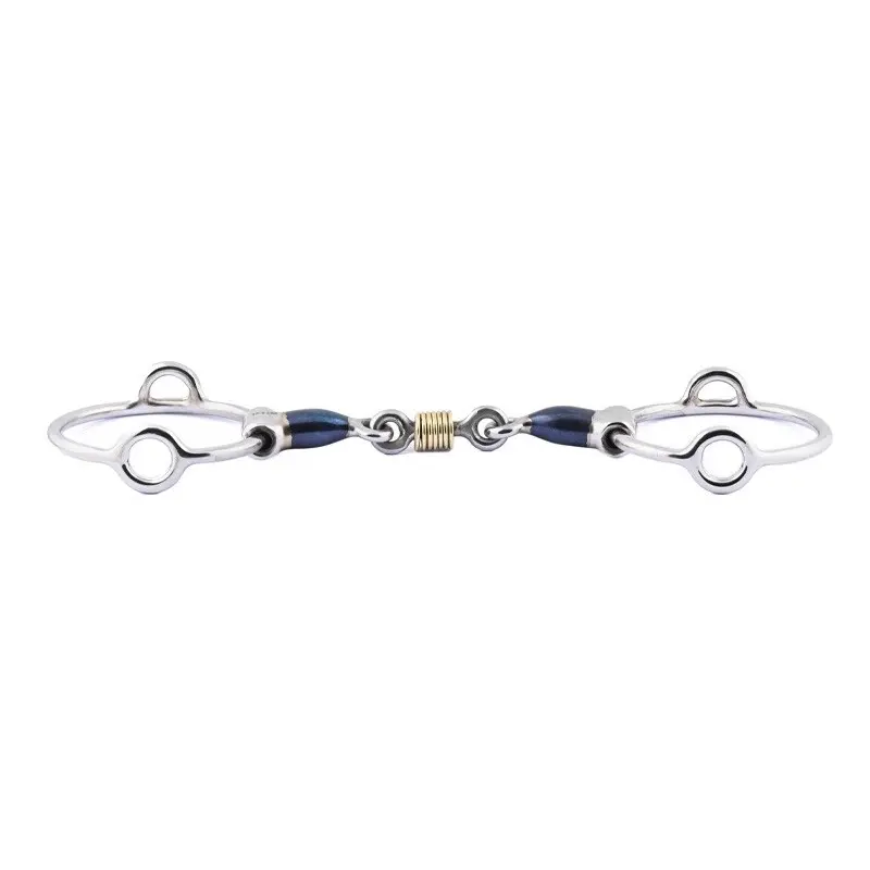 Mors releveur pour cheval double brisure avec anneaux en cuivre Jump'In