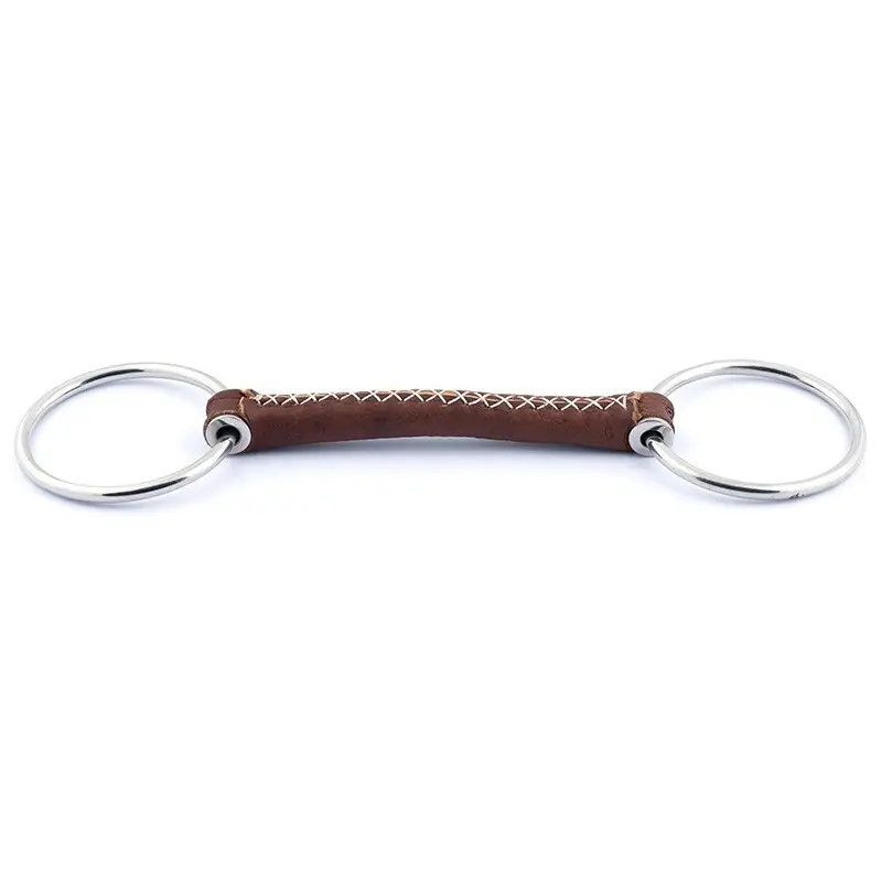 Mors 2 anneaux pour cheval cuir rond Jump'In