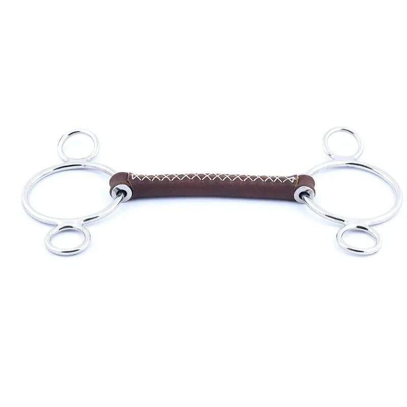 Mors 2 anneaux pour cheval en cuir rond Jump'In Pessoa