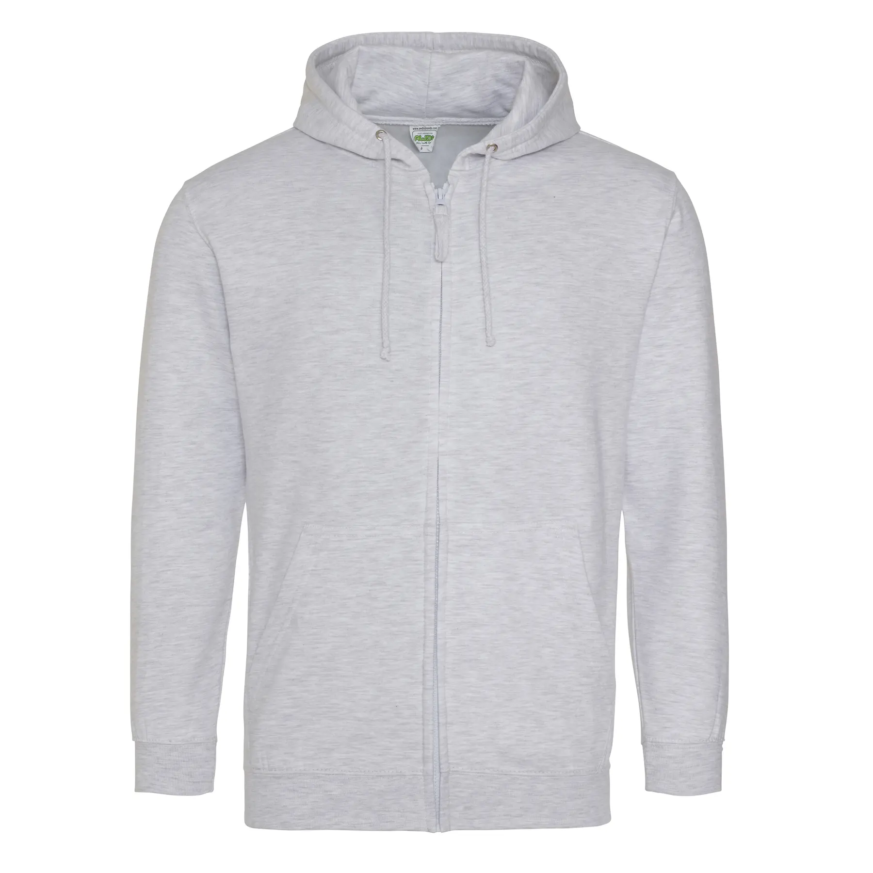 Just Hoods Unisex Gris Full Zip Hoodie