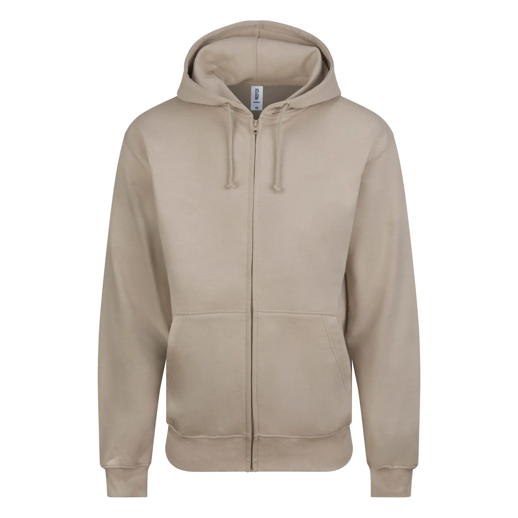 Just Hoods Unisex Gris Zip-Up Hoodie