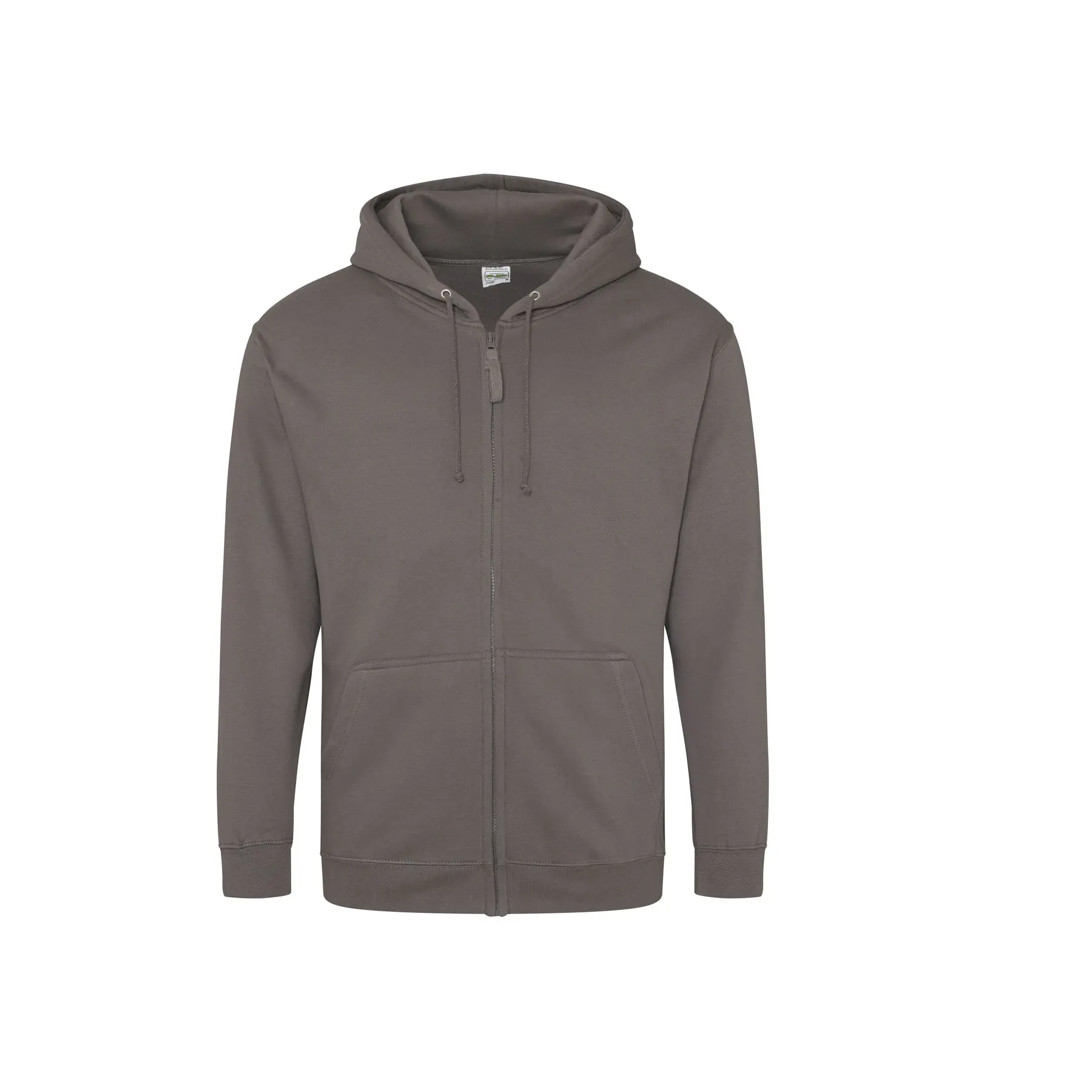 Just Hoods Unisex Gris Full Zip Hoodie