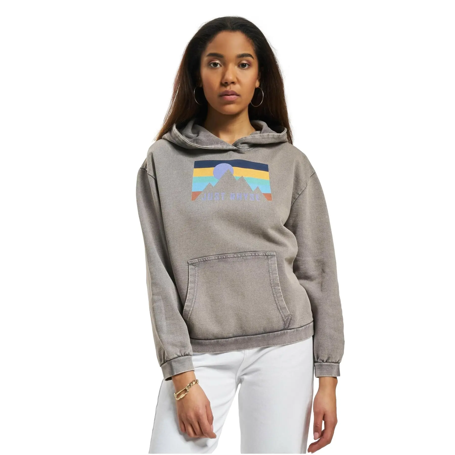 Just Rhyse Women's Gris Hooded Sweatshirt Mountainside