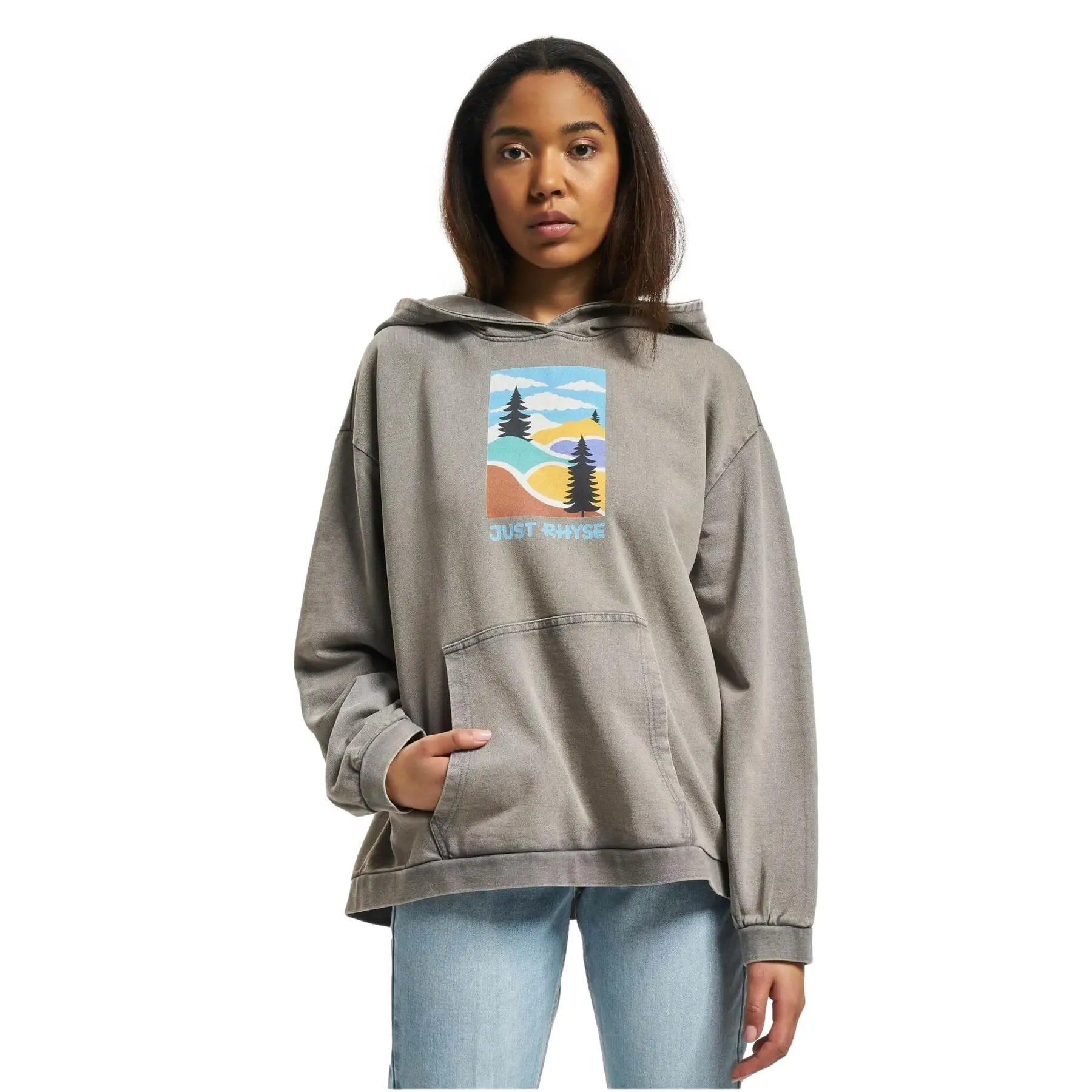 Just Rhyse Women's Gris Hooded Sweatshirt Littleadventure