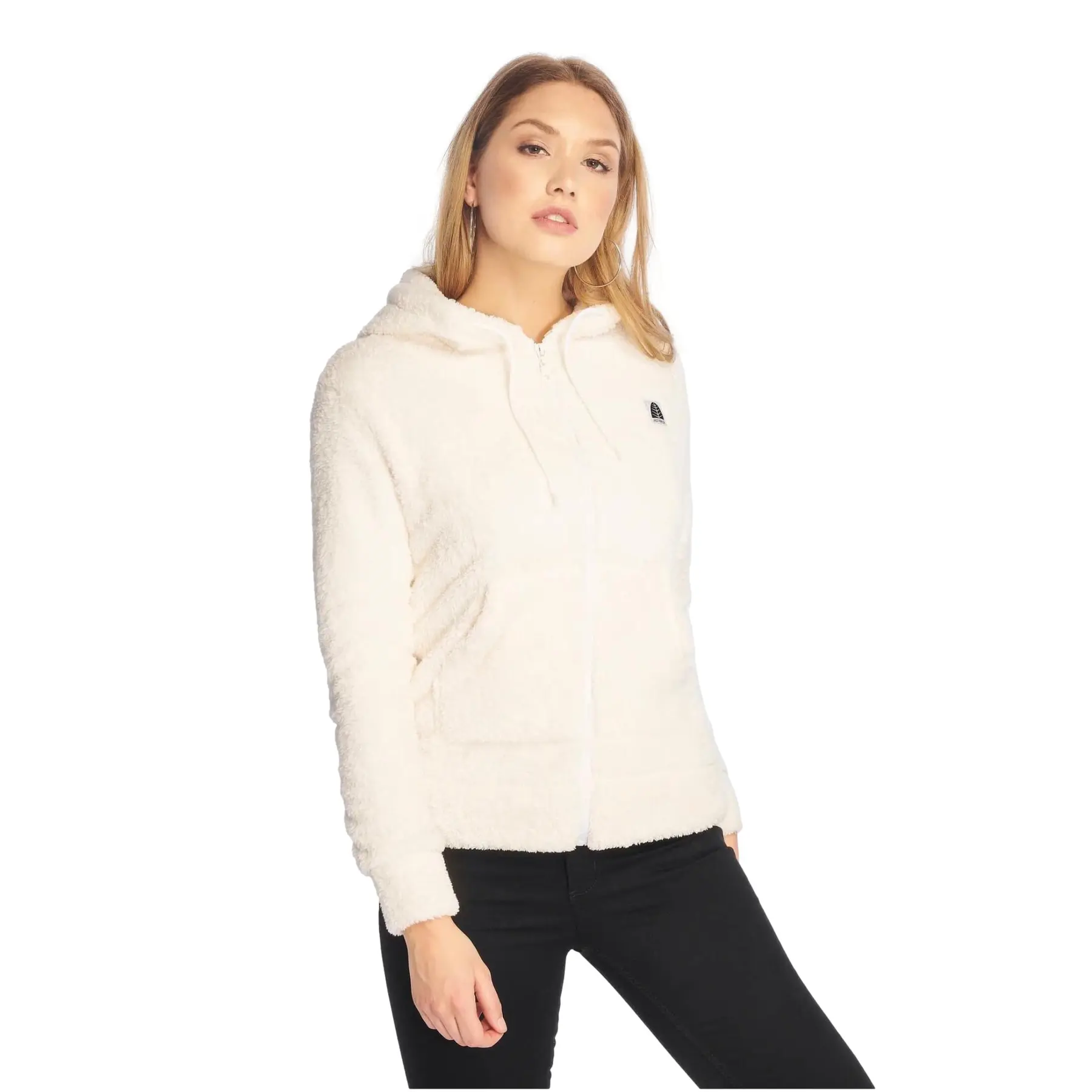 Just Rhyse Women's Blanc Zipped Hooded Fleece Arequipa