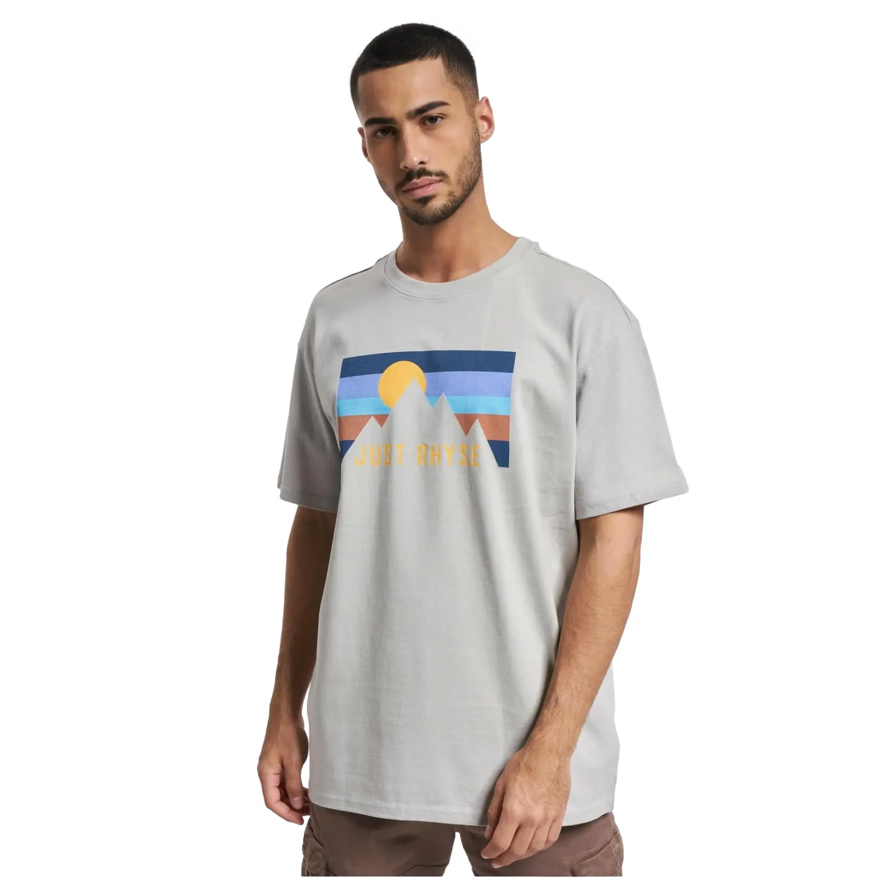 Just Rhyse Men's Gris T-Shirt Mountainside