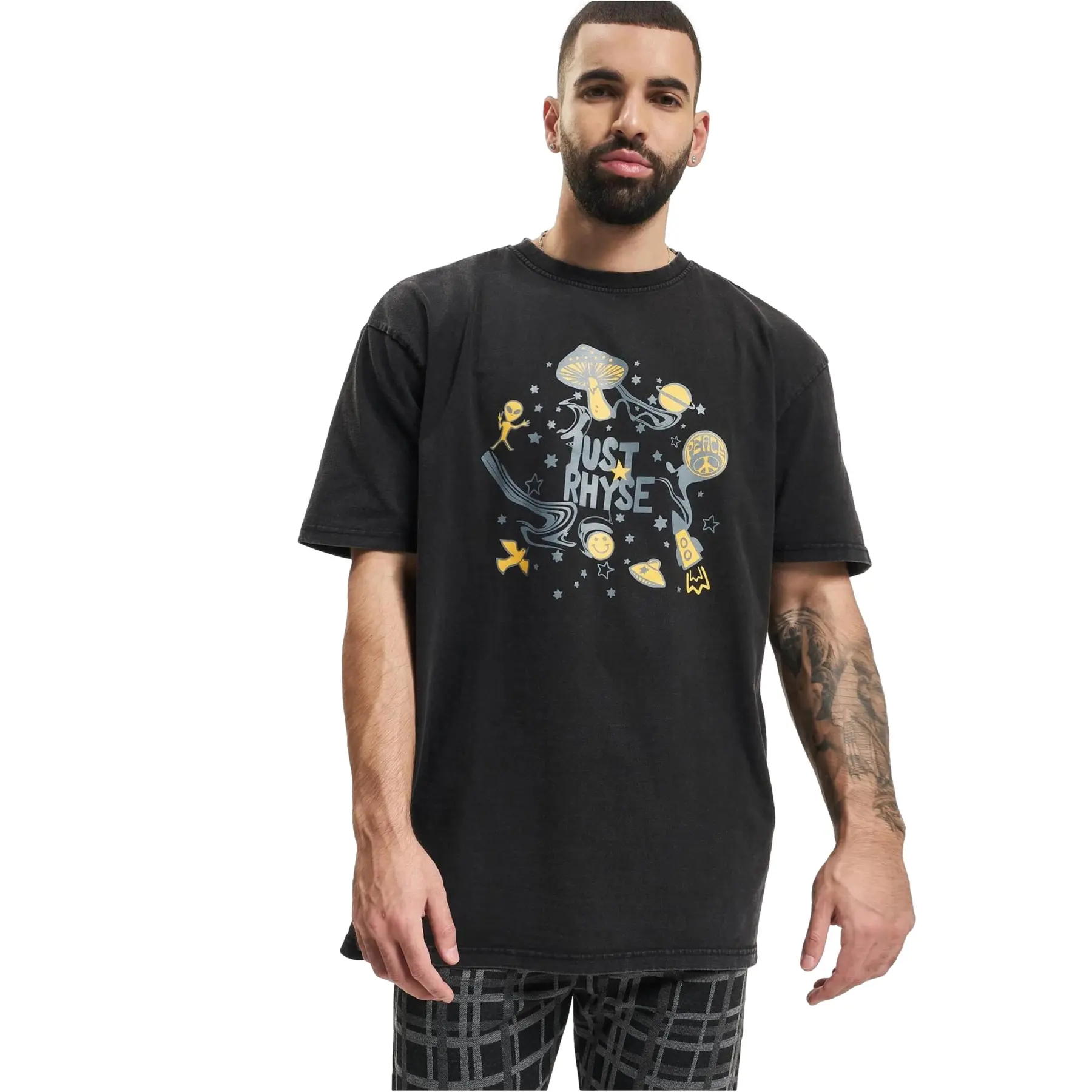 Just Rhyse Men's Noir T-Shirt Outofspace