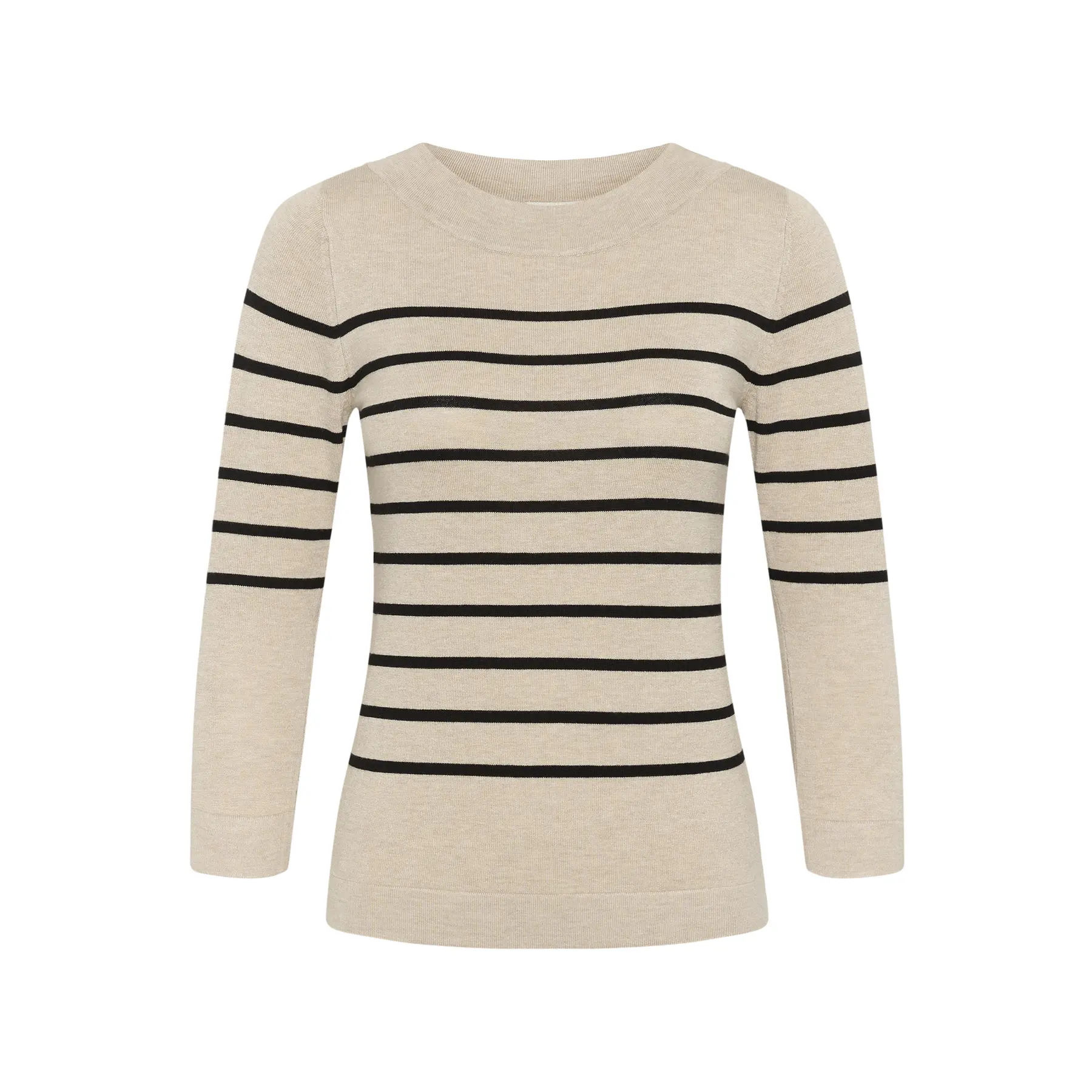 Image of Pullover mit U-Boot-Kragen Damen KAFFE Lizza