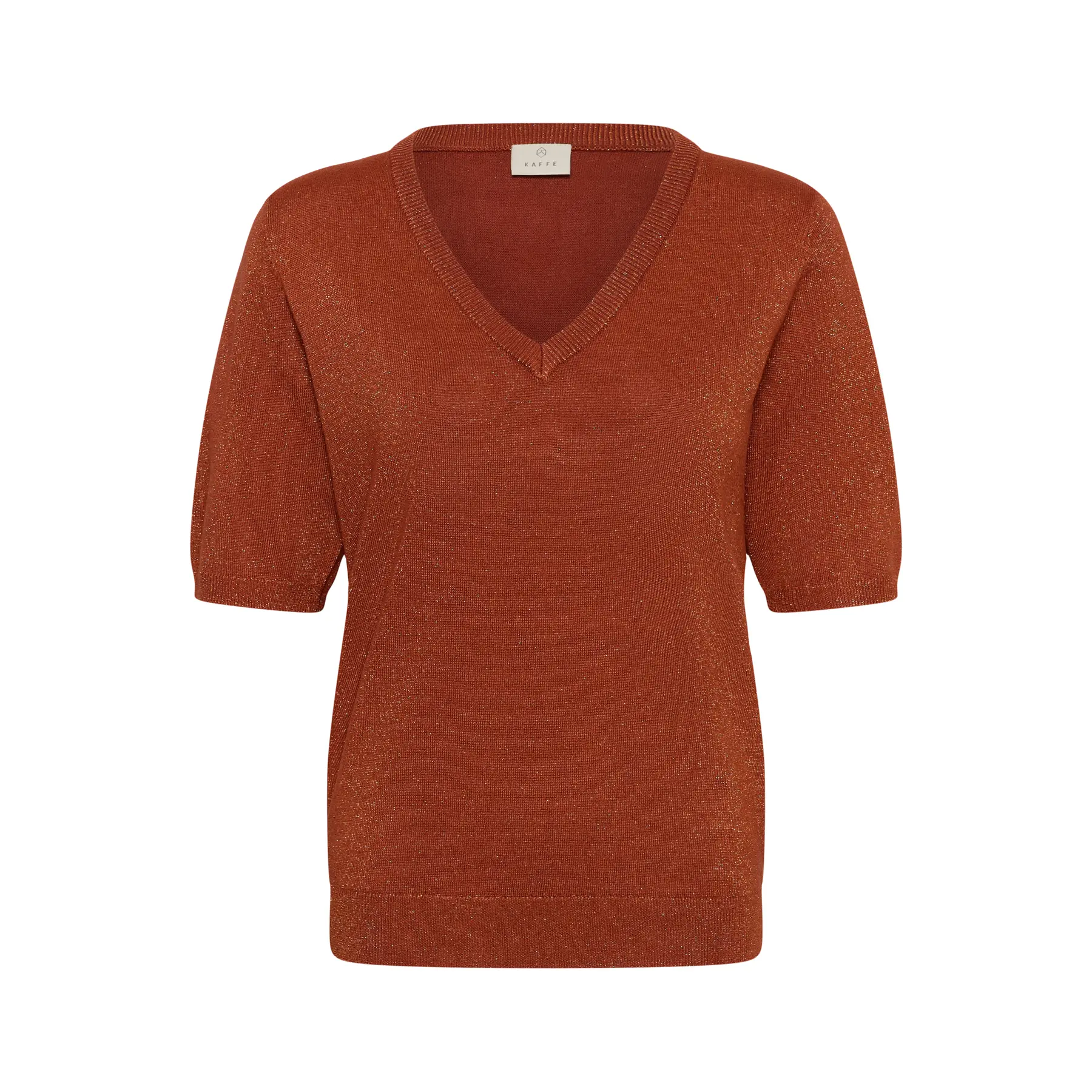 Gestreifter V-Ausschnitt-Pullover für Frauen KAFFE Regina