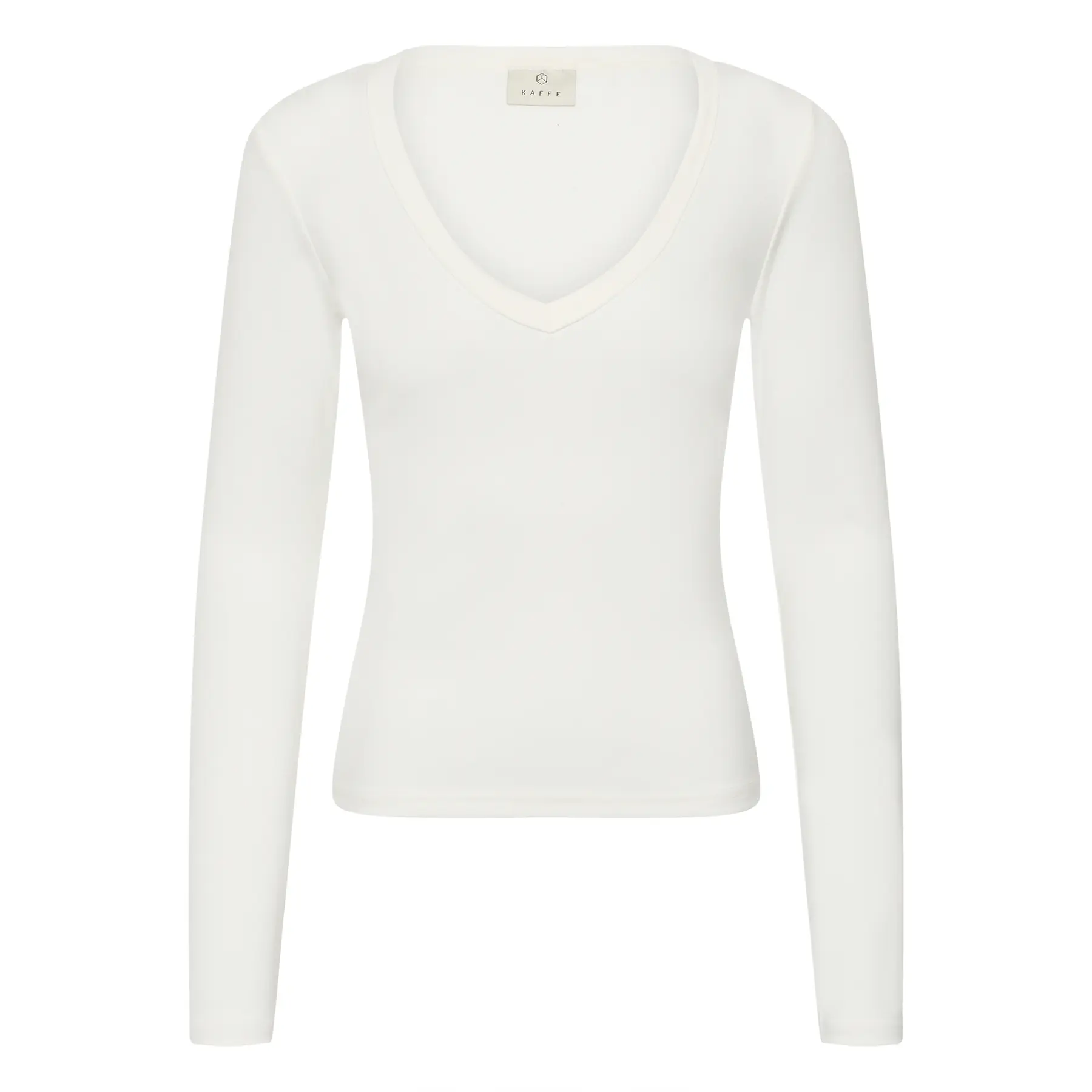 Langarmshirt mit V-Ausschnitt für Frauen KAFFE Liddy