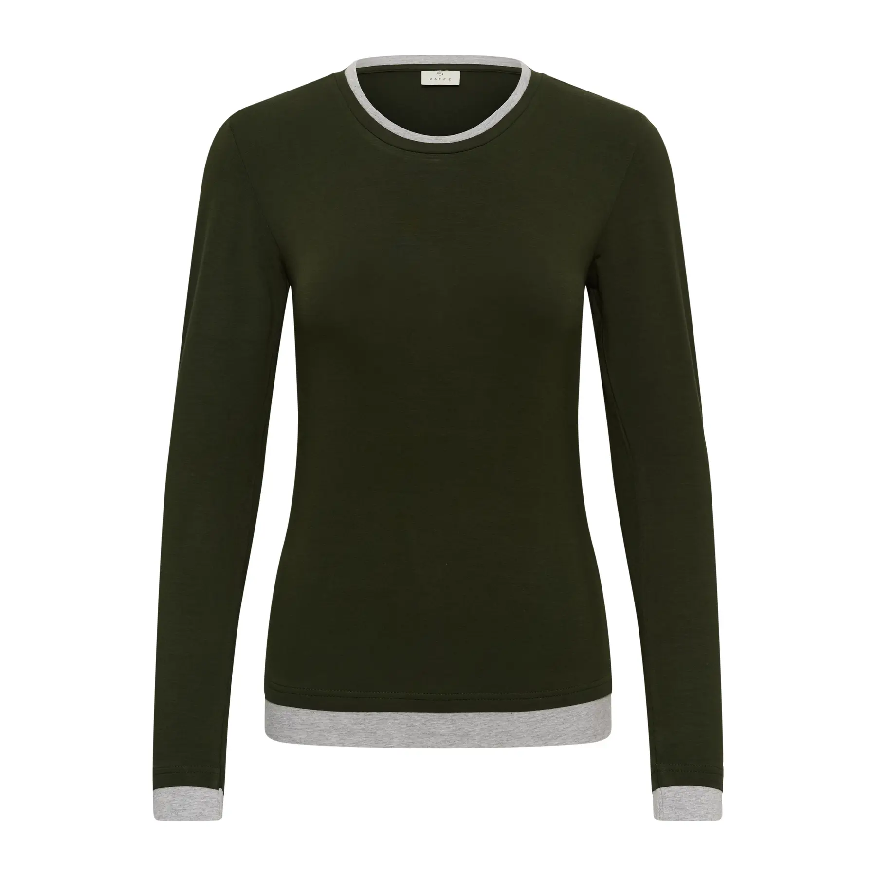 2-in-1 Langarmshirt Damen KAFFE KAanso