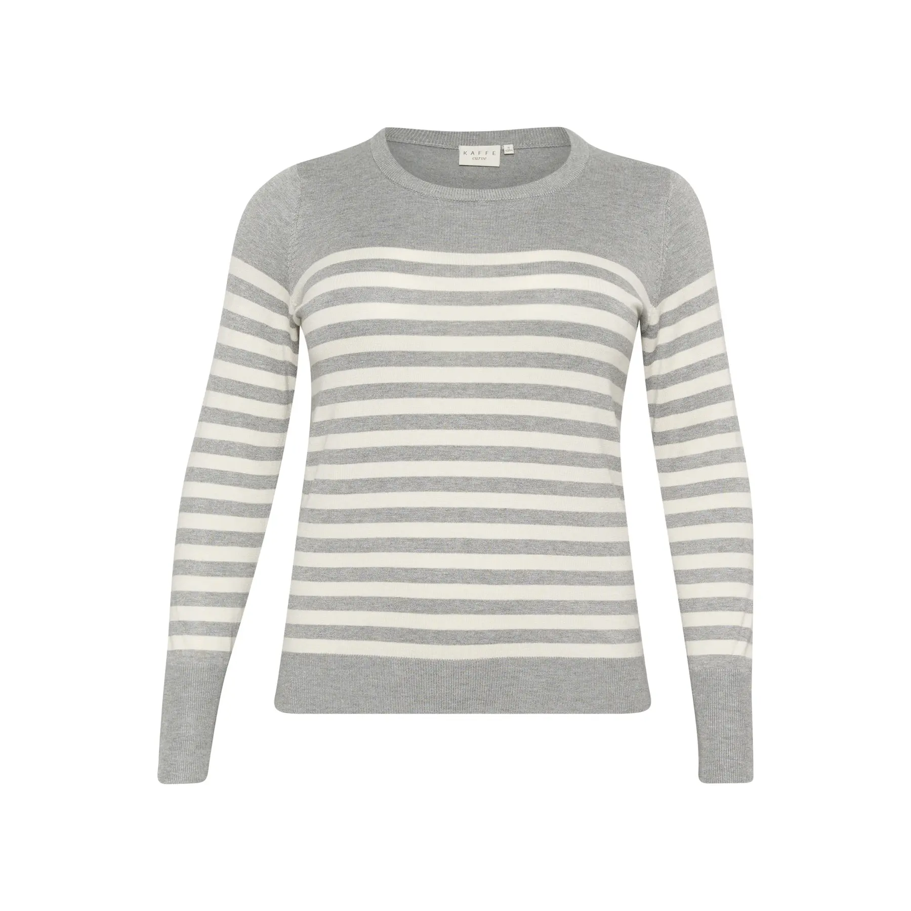 Striped knit jumper for women KAFFE Curve Lizzy
