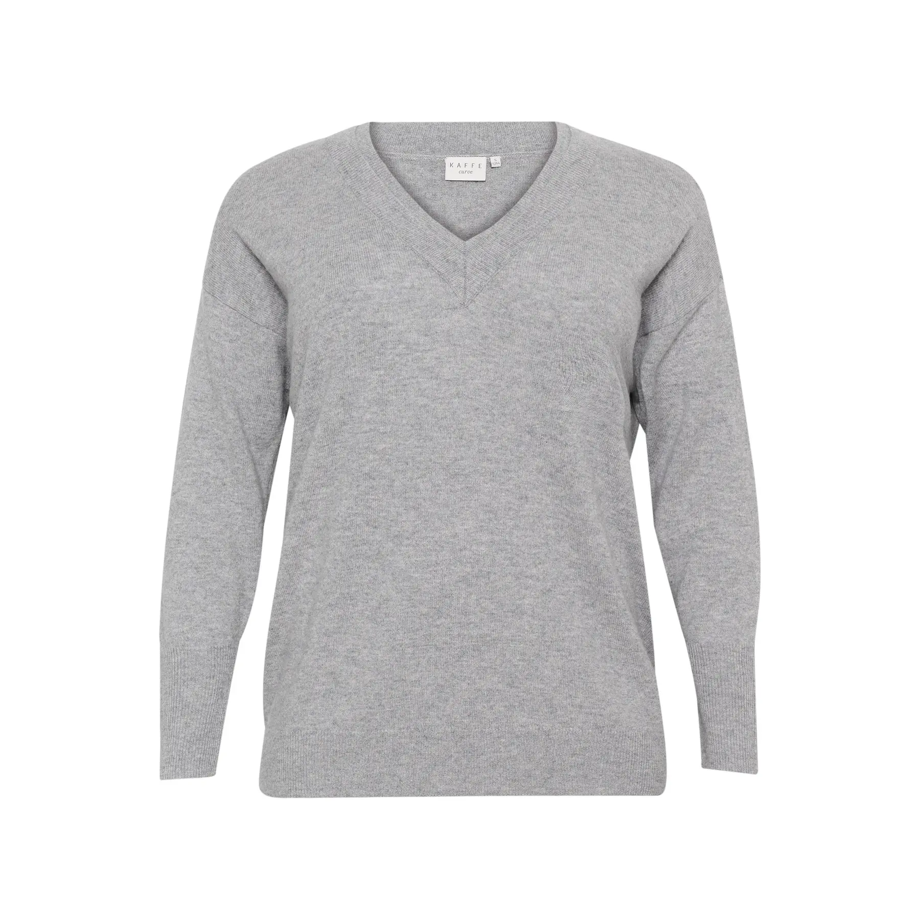 Image of Damen V-Ausschnitt Pulli KAFFE Curve Luno
