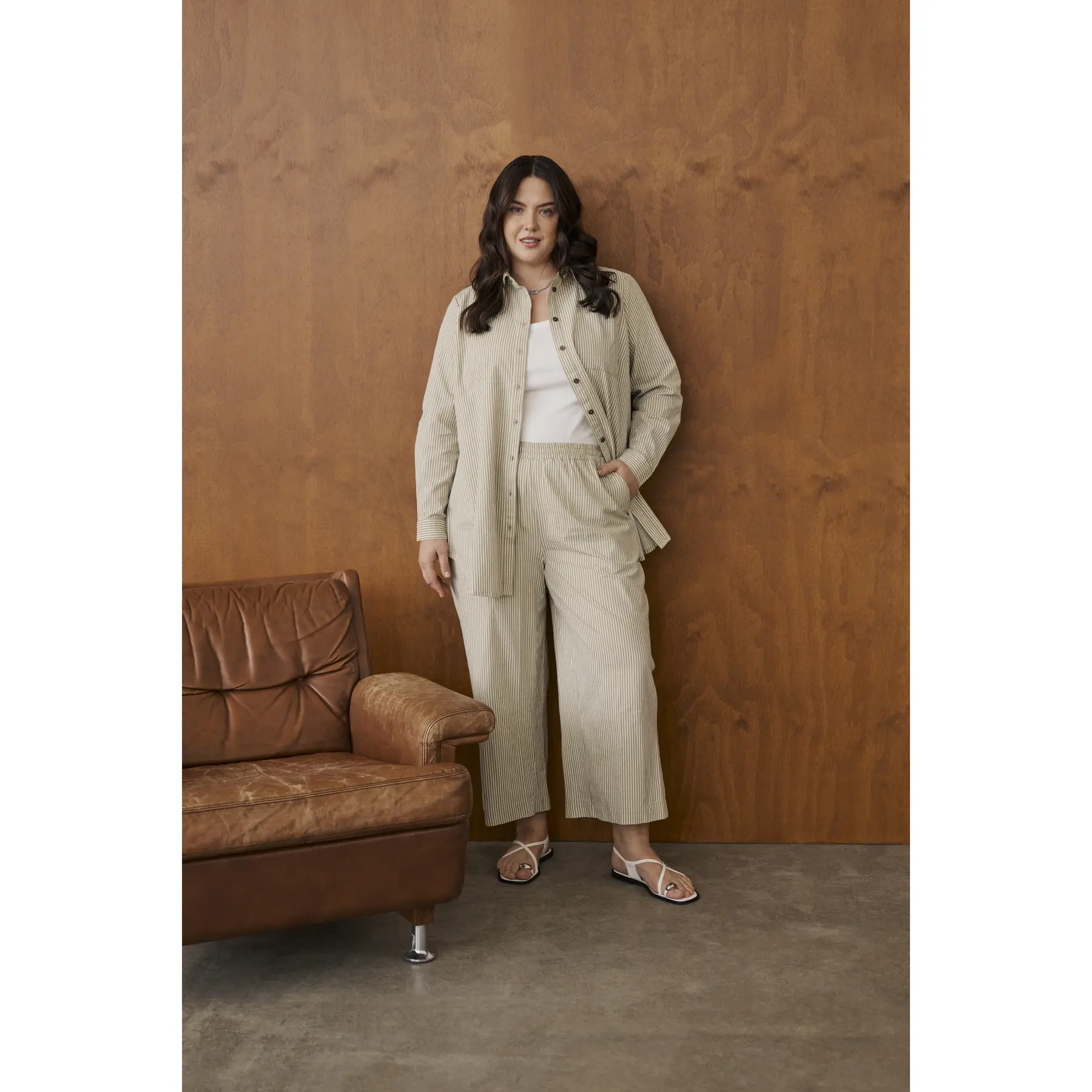 Image of Damenhosen KAFFE Curve Nana Striped