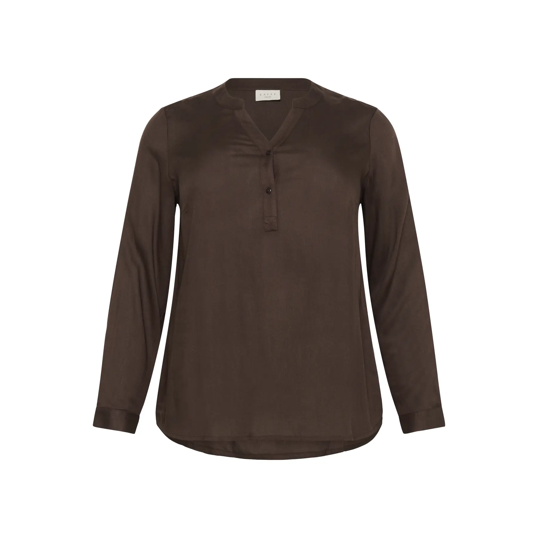 Langärmelige Bluse, Damen Kaffe Curve Sida
