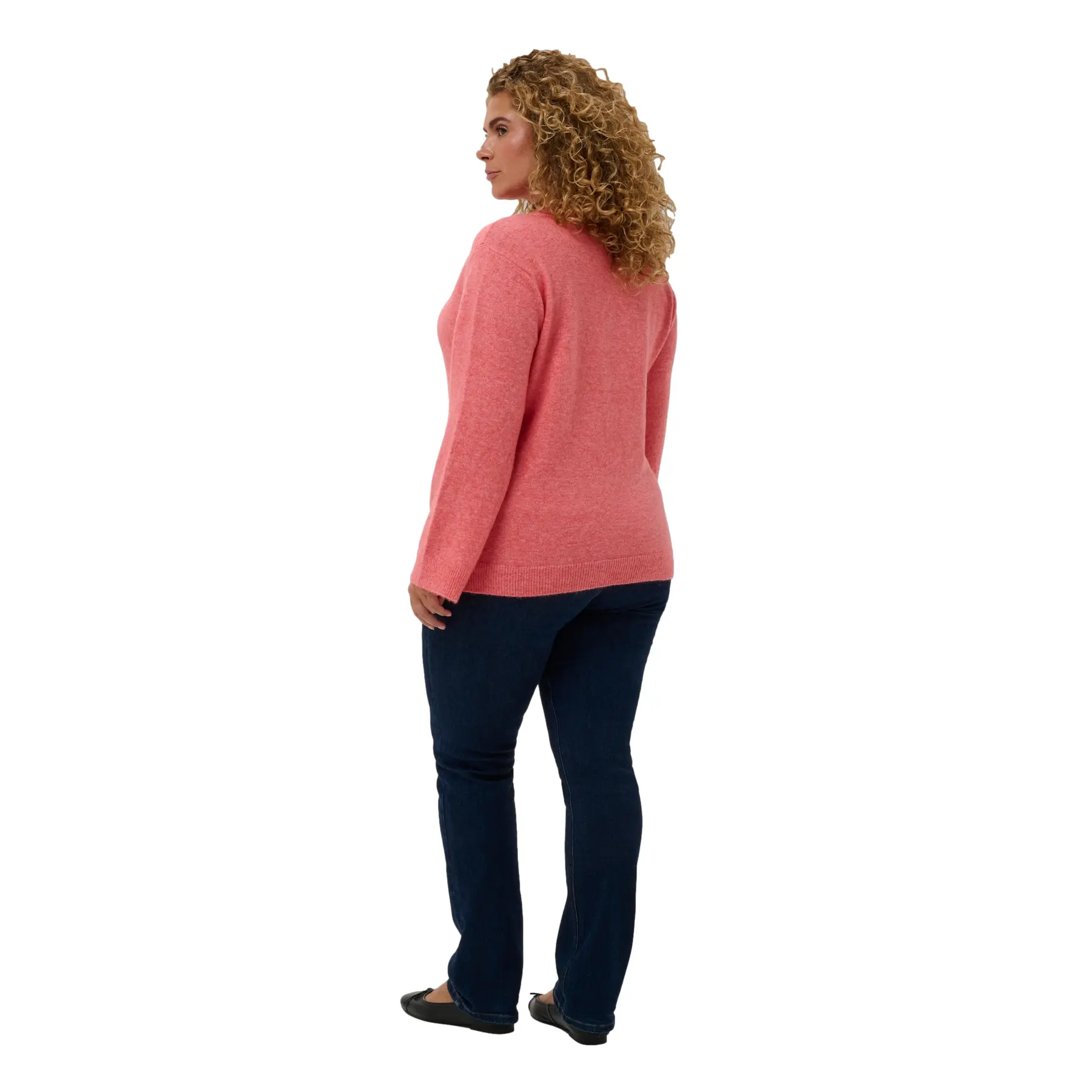 Damen V-Ausschnitt Pulli Kaffe Curve Cjilanda