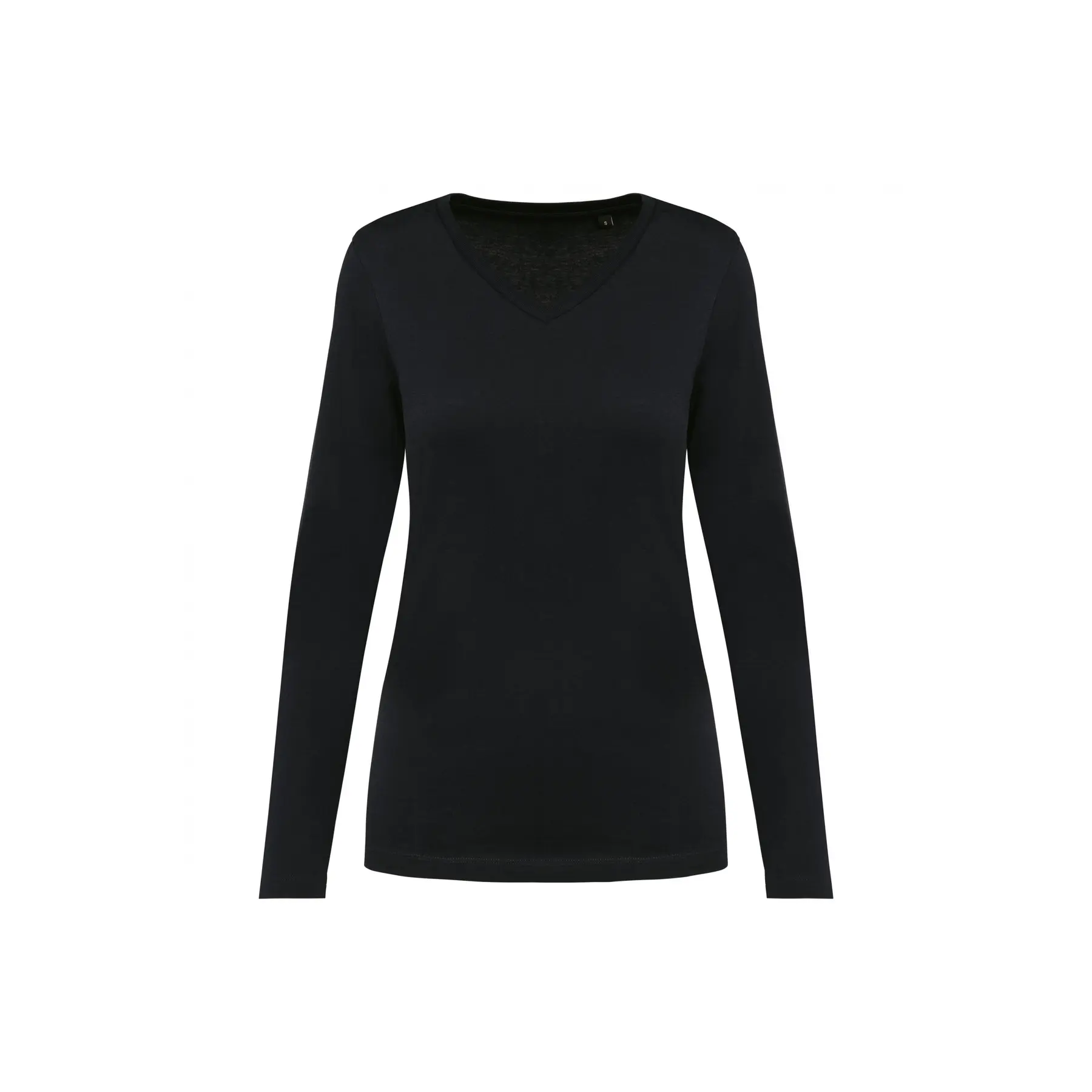 suprima Langarmshirt mit V-Ausschnitt, Damen Kariban Premium