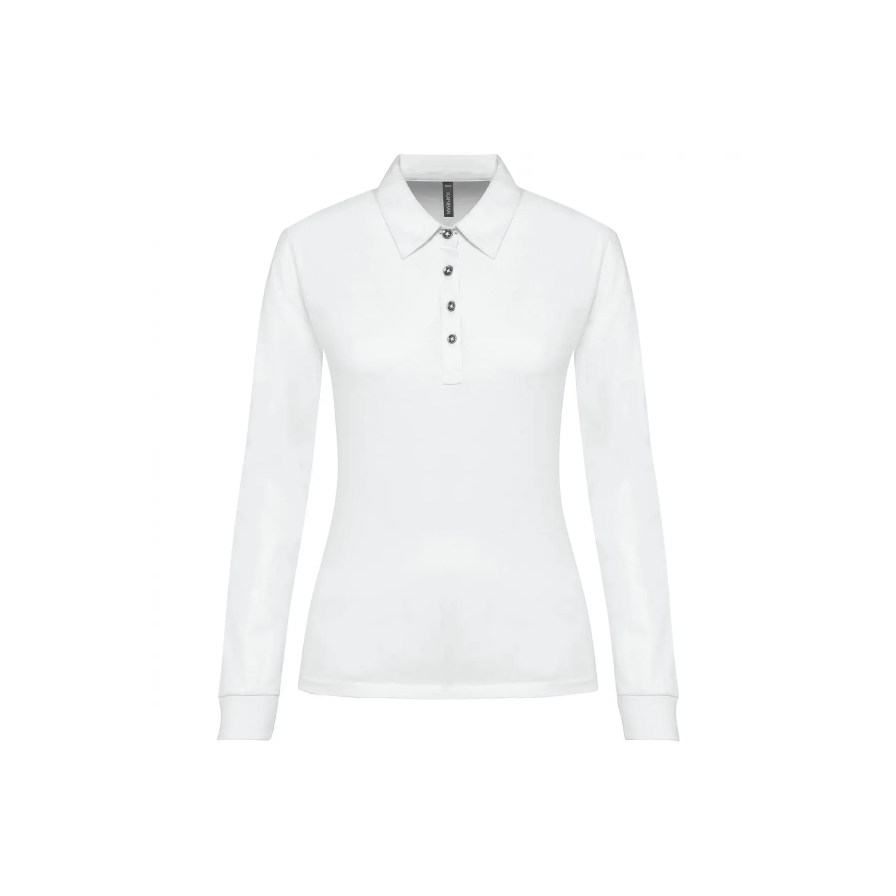 Polo-Shirt Aus Jersey Langarm, Damen Kariban