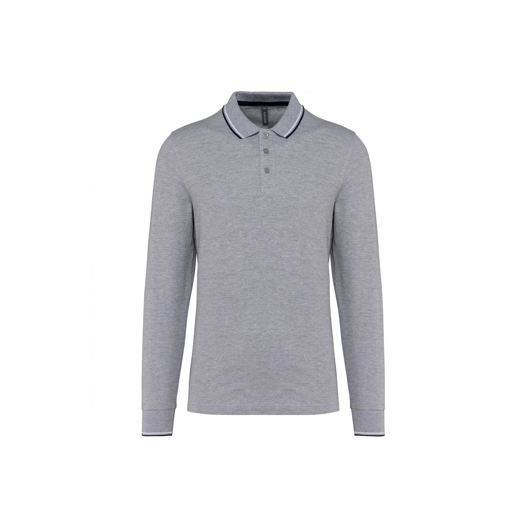 Polo-Shirt Aus Piqué-Strick Langarm Kariban