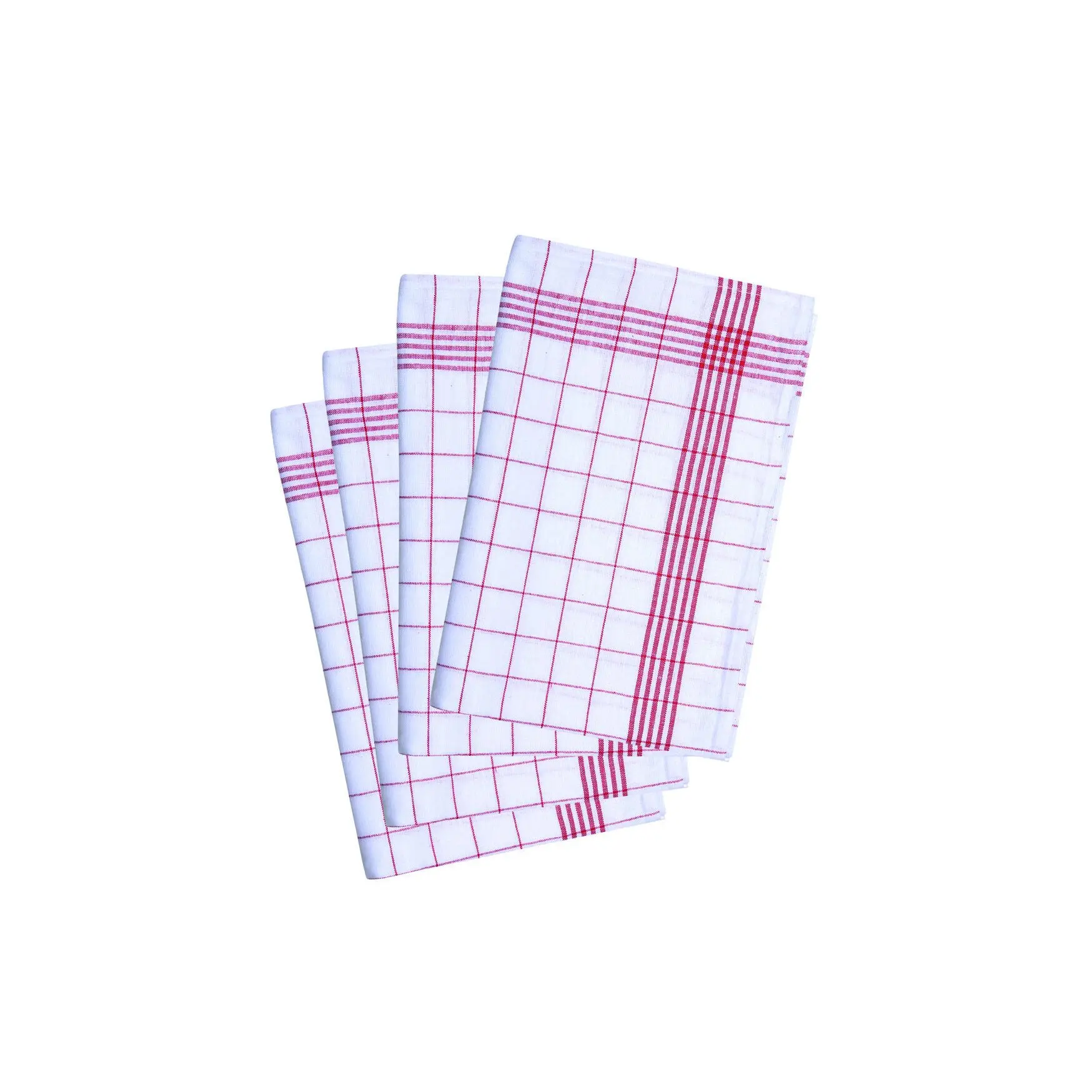 4040857997388 - Geschirrtuch halbleinen 50 x 70 cm Küchentücher ideal für Geschirr und Gläser 1 Packung = 10 Stück rot