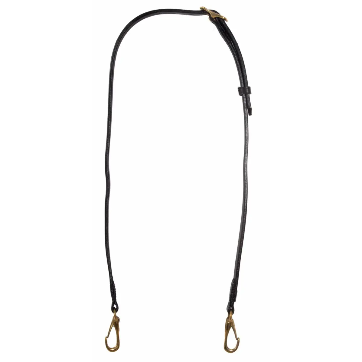 Karlslund Noir Leather Horse Headband With Snap Hooks